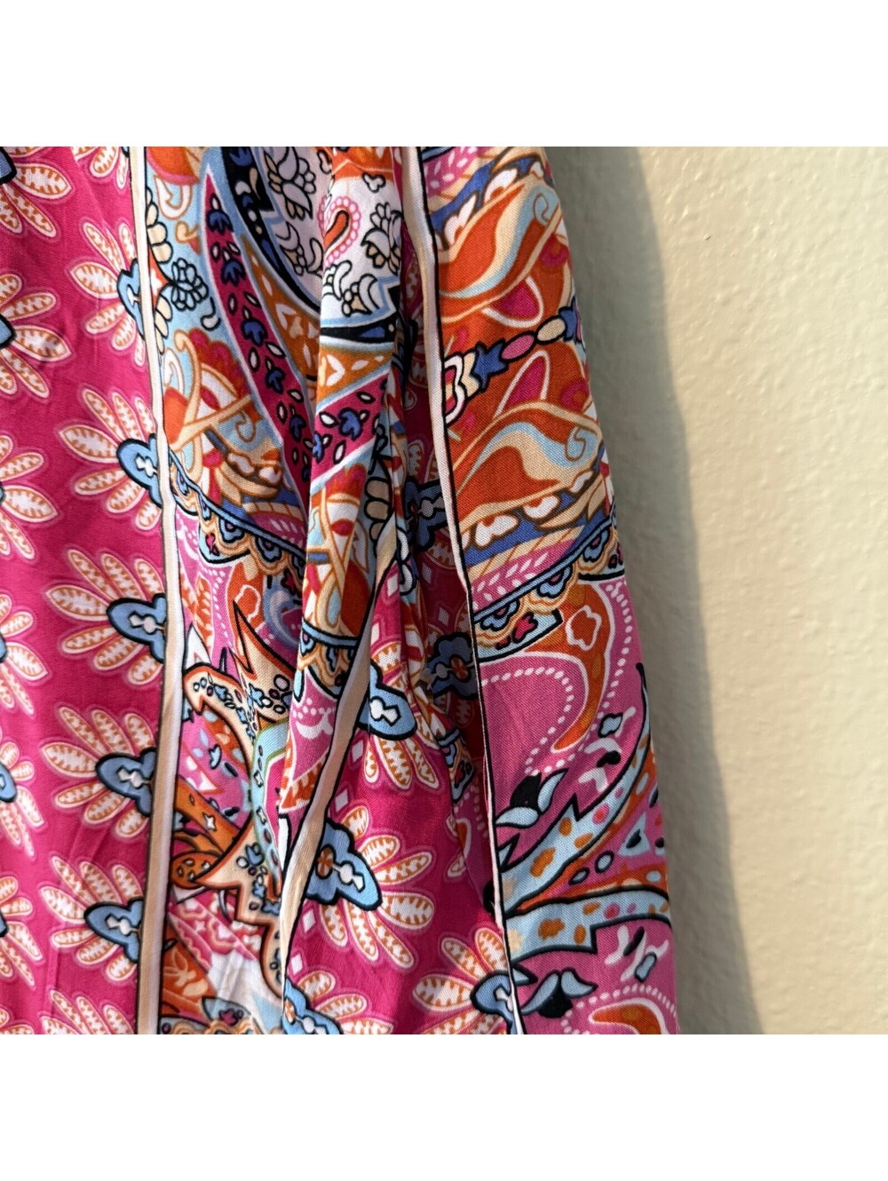 Kirundo Pink Patterned Viscose Dress with Ruffle Detail S - Picture 3 of 8